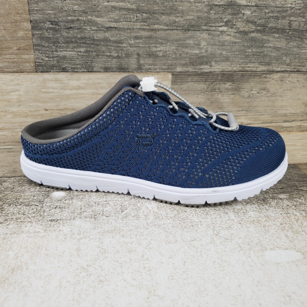 Propet TravelWalker Evo Womens Mules Sz 6.5 M Cape Cod Blue Mesh Slide Sneakers